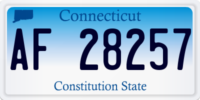 CT license plate AF28257