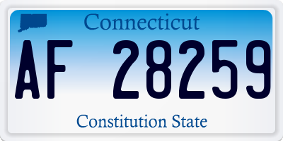 CT license plate AF28259