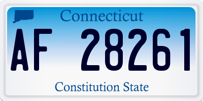 CT license plate AF28261