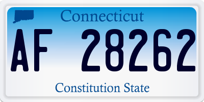 CT license plate AF28262