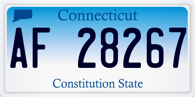 CT license plate AF28267