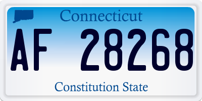 CT license plate AF28268