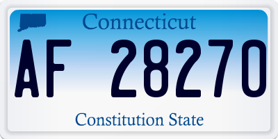 CT license plate AF28270