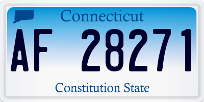CT license plate AF28271