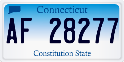 CT license plate AF28277