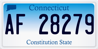 CT license plate AF28279