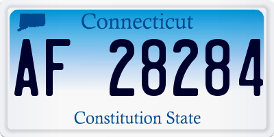 CT license plate AF28284