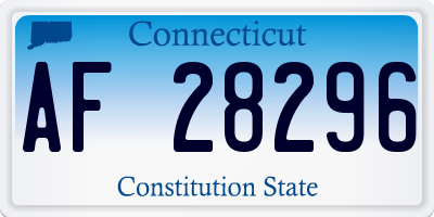 CT license plate AF28296