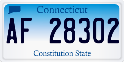 CT license plate AF28302