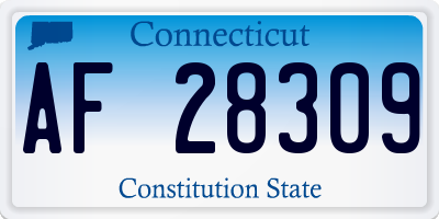 CT license plate AF28309