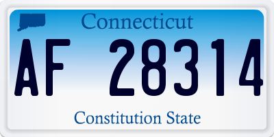 CT license plate AF28314
