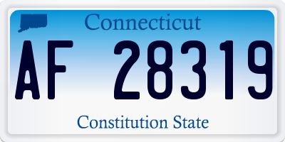 CT license plate AF28319