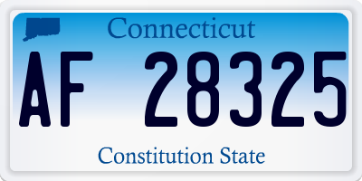 CT license plate AF28325