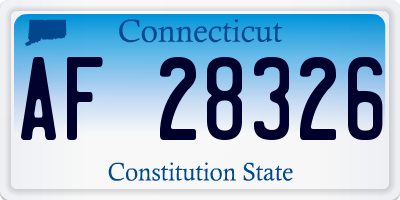 CT license plate AF28326