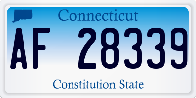 CT license plate AF28339