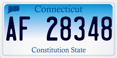 CT license plate AF28348
