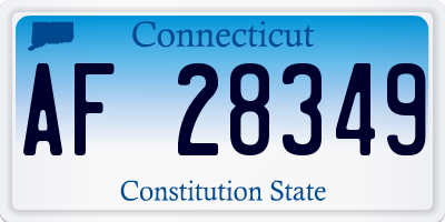 CT license plate AF28349