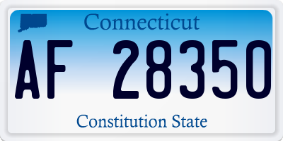 CT license plate AF28350