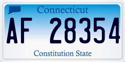 CT license plate AF28354