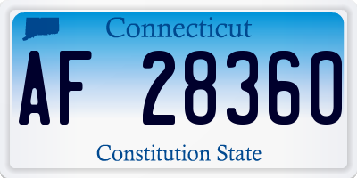 CT license plate AF28360
