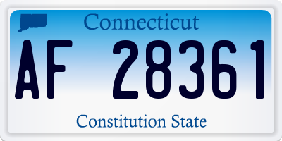 CT license plate AF28361