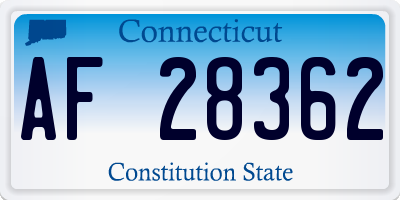 CT license plate AF28362