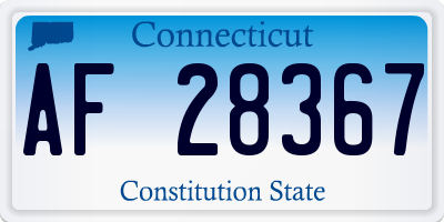 CT license plate AF28367