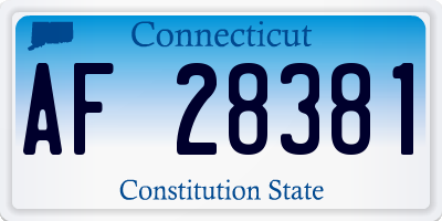 CT license plate AF28381
