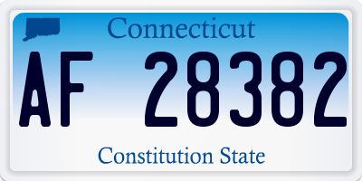 CT license plate AF28382