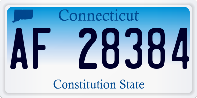 CT license plate AF28384