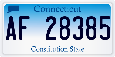 CT license plate AF28385