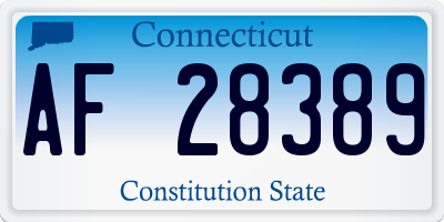 CT license plate AF28389