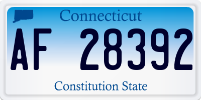 CT license plate AF28392