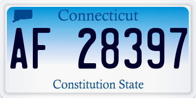 CT license plate AF28397