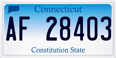 CT license plate AF28403