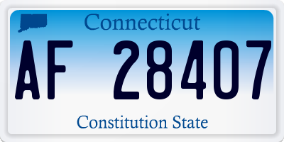 CT license plate AF28407