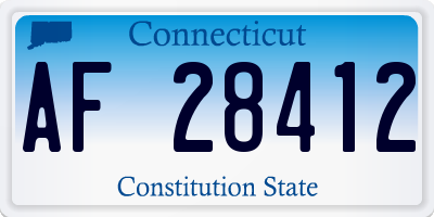 CT license plate AF28412