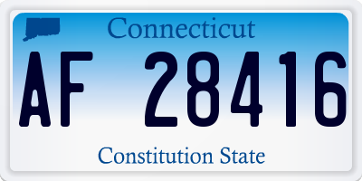CT license plate AF28416