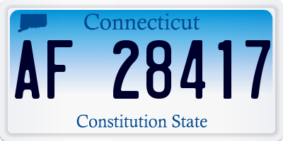CT license plate AF28417