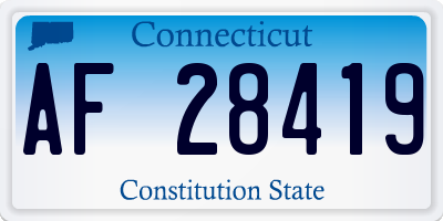 CT license plate AF28419