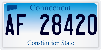 CT license plate AF28420