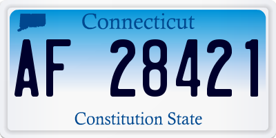 CT license plate AF28421
