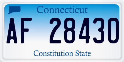 CT license plate AF28430