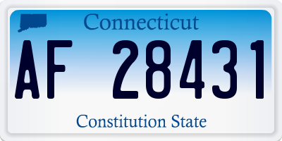 CT license plate AF28431
