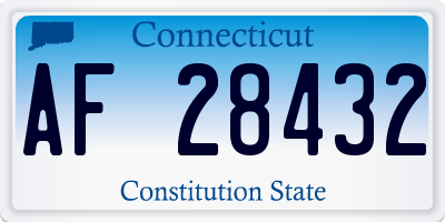 CT license plate AF28432