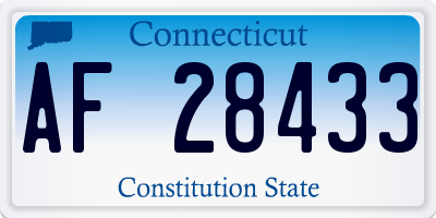 CT license plate AF28433