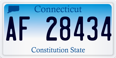 CT license plate AF28434