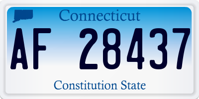 CT license plate AF28437