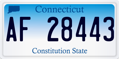 CT license plate AF28443