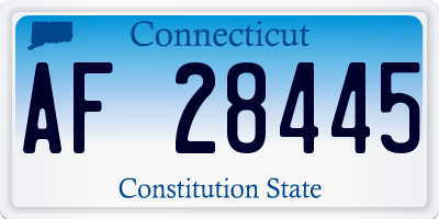 CT license plate AF28445